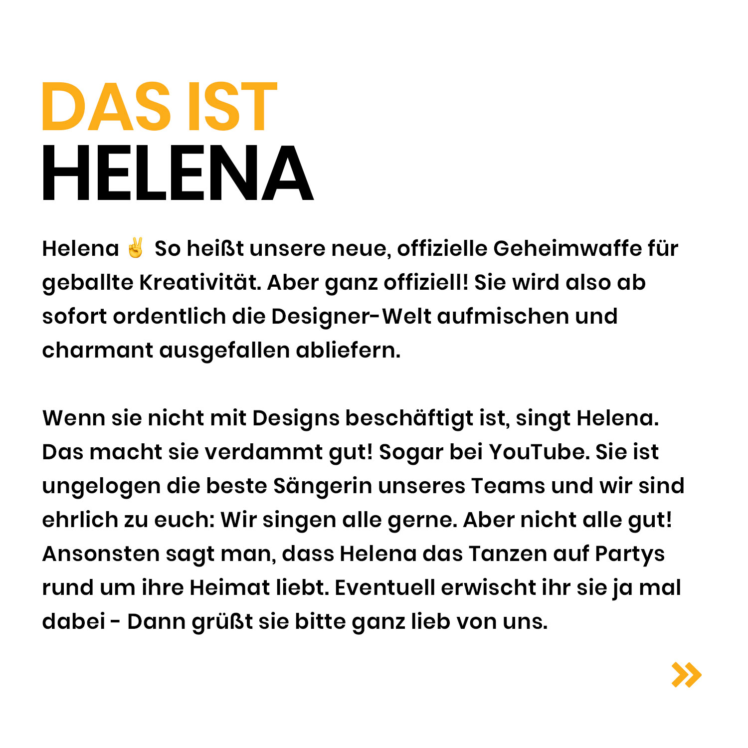 Das ist Helena von new media labs